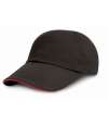 RC24P Low Profile Heavy Brushed Cotton Cap With Sandwich Peak Black / Red colour image